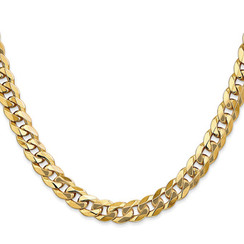 14K 8mm Flat Beveled Curb Chain