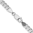 14K White Gold 4.5mm Flat Beveled Curb Chain - Birthstone Company
