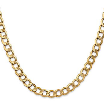 14K 7mm Semi-Solid Curb Link Chain