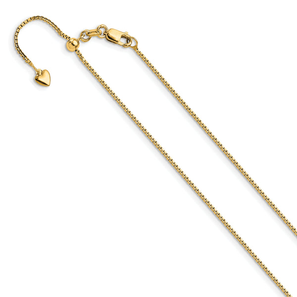 14K Adjustable 1mm  D/C Box Chain