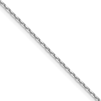 14K White Gold 1.05mm D/C Cable Chain - Birthstone Company