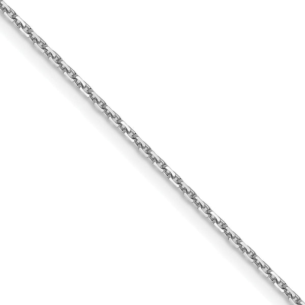 14K White Gold 1.05mm D/C Cable Chain