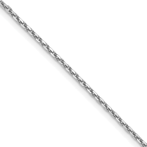 14K White Gold 1.4mm D/C Cable Chain