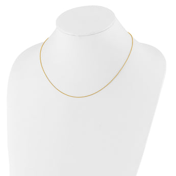 14k Yellow Gold 1.25mm Round Cable 1in+1in Adjustable Chain