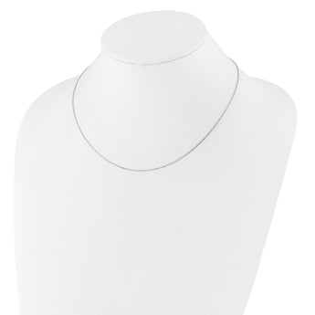 14k White Gold 1.1mm D/C Cable 1in+1in Adjustable Chain