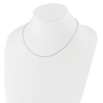 14K White Gold 1mm D/C Open Franco 1in+1in Adjustable Chain