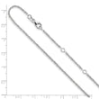 14k White Gold 1.5mm D/C Loose Rope 1in+1in Adjustable Chain