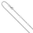 14k White Gold 1.5mm D/C Loose Rope 1in+1in Adjustable Chain