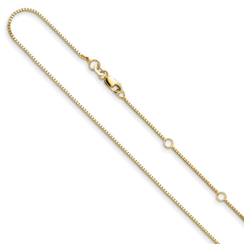 14K .95mm Box 2in+2in Adjustable Chain