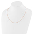 14k Rose Gold 1.25mm Round Cable 1in+1in Adjustable Chain