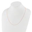 14K Rose Gold Adjustable  1mm D/C Cable Chain