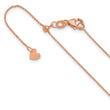 14K Rose Gold Adjustable  1mm D/C Cable Chain