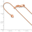 14K Rose Gold Adjustable .85mm Wheat Chain