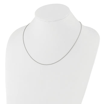 14K White Gold Adjustable 1.35mm  Round Box Chain