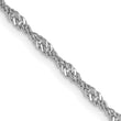 14K White Gold 1.6mm Sparkle Singapore Chain