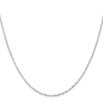 18K White Gold 16 inch 1.1mm Singapore with Spring Ring Clasp Chain