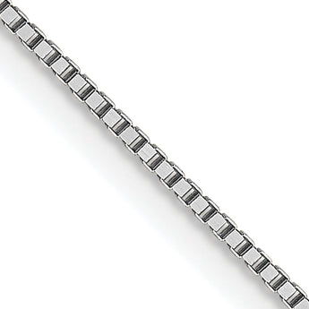 18K White Gold 24 inch .7mm Box with Lobster Clasp Chain