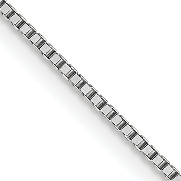 18K White Gold 24 inch .7mm Box with Lobster Clasp Chain