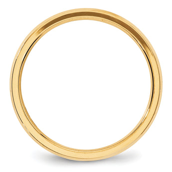 10k Yellow Gold 4mm Beveled Edge Comfort Fit Wedding Band Size 4