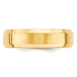 10k Yellow Gold 6mm Beveled Edge Comfort Fit Wedding Band Size 4