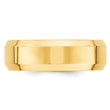 10k Yellow Gold 7mm Beveled Edge Comfort Fit Wedding Band Size 4
