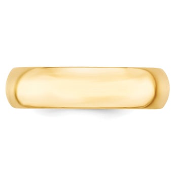 10k Yellow Gold 6mm Standard Weight Comfort Fit Wedding Band Size 4
