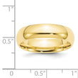 10k Yellow Gold 6mm Standard Weight Comfort Fit Wedding Band Size 4