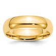 10k Yellow Gold 6mm Standard Weight Comfort Fit Wedding Band Size 14