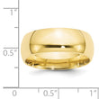 10k Yellow Gold 8mm Standard Weight Comfort Fit Wedding Band Size 4