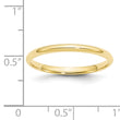 10k Yellow Gold 2mm Lightweight Comfort Fit Wedding Band Size 4