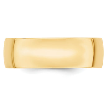 10k Yellow Gold 7mm Lightweight Comfort Fit Wedding Band Size 4