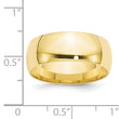 10k Yellow Gold 8mm Lightweight Comfort Fit Wedding Band Size 4