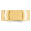 10k Yellow Gold 8mm Lightweight Flat Wedding Band Size 4