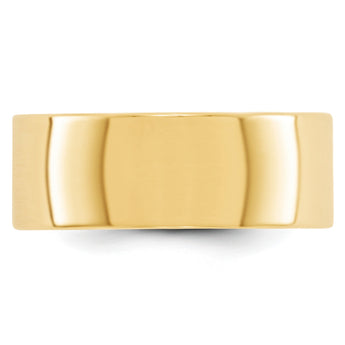 10k Yellow Gold 8mm Lightweight Flat Wedding Band Size 4