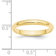 10k Yellow Gold 3mm Half Round Wedding Band Size 4