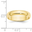 10k Yellow Gold 5mm Half Round Wedding Band Size 4