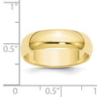 10k Yellow Gold 6mm Half Round Wedding Band Size 4