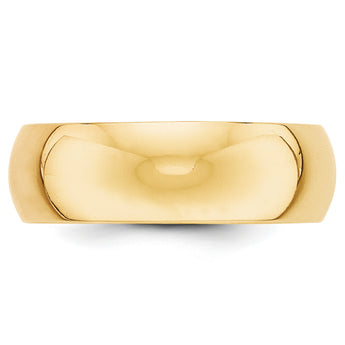 10k Yellow Gold 7mm Half Round Wedding Band Size 4