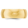 10k Yellow Gold 8mm Half Round Wedding Band Size 4