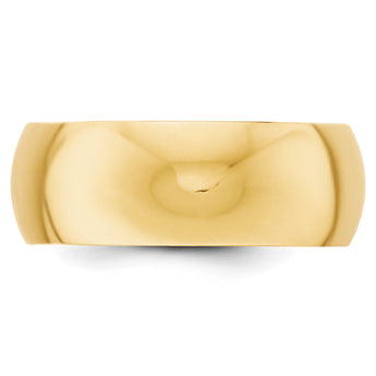 10k Yellow Gold 8mm Half Round Wedding Band Size 4