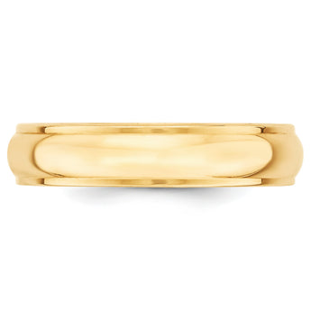 10k Yellow Gold 5mm Half Round with Edge Wedding Band Size 4