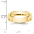 10k Yellow Gold 5mm Lightweight Half Round Wedding Band Size 4