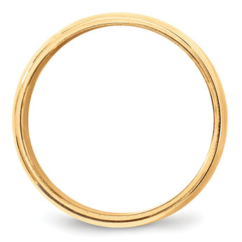 10k Yellow Gold 8mm Milgrain Half Round Wedding Band Size 4