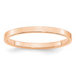 10k Rose Gold 2mm Lightweight Flat Wedding Band Size 14