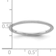 10K White Gold 1.2mm Beaded Stackable Band Size 4