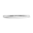 10K White Gold 1.2mm Criss-Cross Pattern Stackable Band Size 4