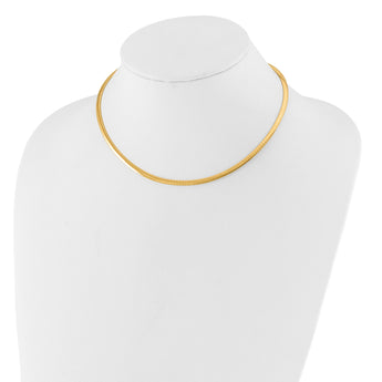 14K 3mm Two-tone Reversible Omega Necklace