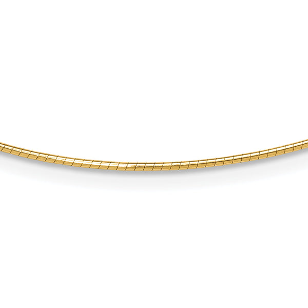 14K 1.2mm Detachable Clasp Omega Necklace
