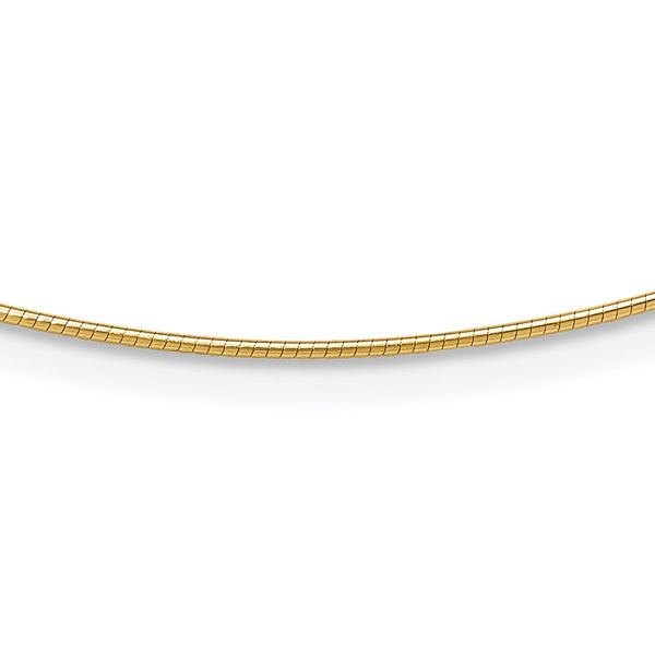 14K 1MM Round Detachable clasp Omega Necklace