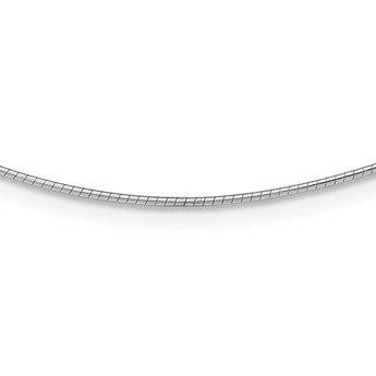 14K White Gold 1MM Round Detachable clasp Omega Necklace